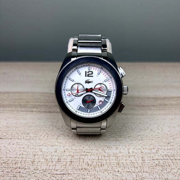 Lacoste Panama Chronograph Watch Wristwatch Stainless Steel Water Resistant 50M - Picture 1 of 7